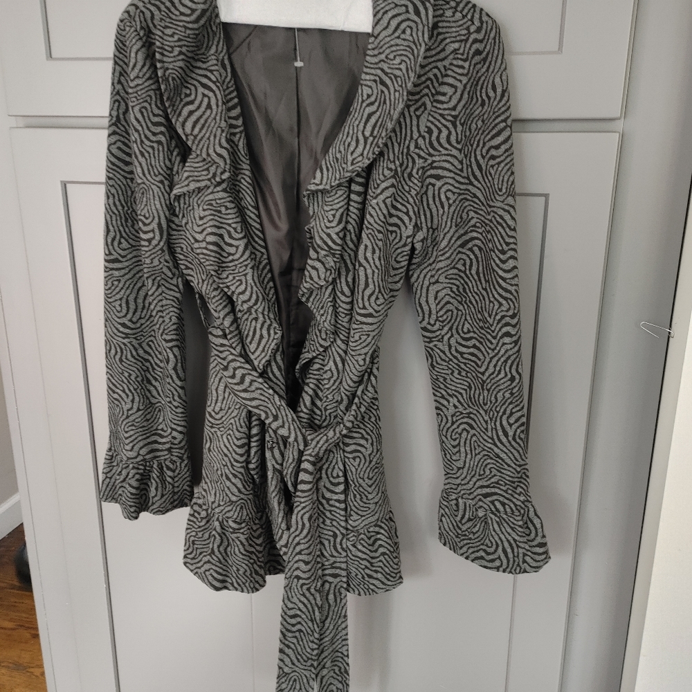 Women's zebra striped wrap.